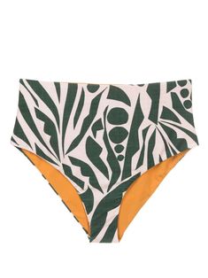 dark green/white stretch-design all-over graphic print high waist medium coverage UV protection full lining Be mindful to try on swimwear over your own garments. Be Mindful, Nanny, Try On, Uv Protection, Graphic Prints, Dark Green, High Waist, High Waisted, Green