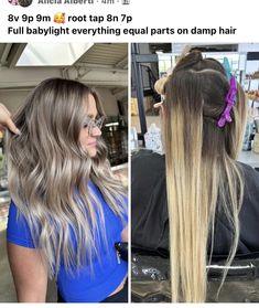 Hair Color Ideas With Formulas, Redken Mushroom Blonde Formula, Mushroom Shades Eq Formula, Hair Color With Formula, Ashy Toner For Blonde Hair, Mushroom Toner Formula, Mushroom Bronde Redken Formula, Redken Ash Brown Toner Formula, Level 8 Ash Blonde Redken Formula