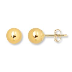 Ball Stud Earrings 6mm 14K Yellow Gold | Kay Delicate Jewelry Necklace, Cute Ear Piercings, Gold Stock, Ball Stud Earrings, Gold Book, Jewelry Advice, Jared The Galleria Of Jewelry, Kay Jewelers, Jewelry Photography