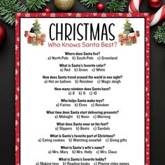 a christmas poem with the words who knows santa best? in red and white letters