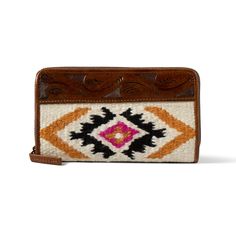 This zip-style wallet is made of handwoven fabric inspired by a wool blanket. Multiple pockets for cash and credit cards. Wool Blanket Wallet | Women's Wool Blanket Wallet in Multi Handwoven fabric. Imported. Wipe with clean soft cloth, Size: OS by Ariat Western Bags, Western Bag, Handwoven Fabric, Southern Girl, Funny Words, Country Western, Wool Blanket, All Colors, Credit Cards