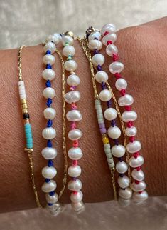 These freshwater pearl hand knotted bracelets are the perfect addition to your stack! They come in different colors. Materials:  real freshwater pearls and a colored fabric string (choose your color when ordering). Ships from a small business in Dubai Knotted Bracelets, Hand Knotted Bracelet, Dream Bracelet, Colored Fabric, Freshwater Pearl Bracelet, Knot Bracelet, Pearl Shell, Arab Emirates, United Arab Emirates