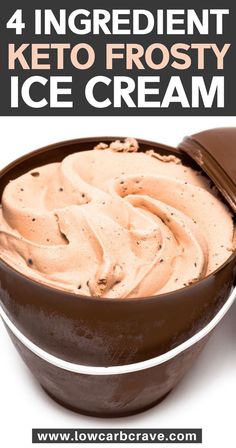 a chocolate bowl filled with keto frosty