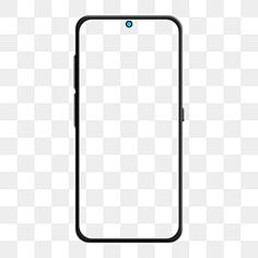 a black and white cell phone on a checkered background, with an empty screen