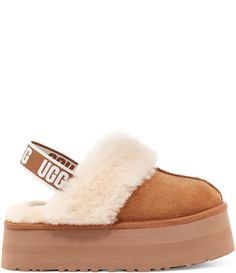 UGG® Funkette Suede Clogs | Dillard's Funkette Ugg Slippers Outfit, Uggs Funkette, Funkette Ugg Slippers, Cute Clogs, Ugg Funkette Outfits, Romantic Room Design, Outfits For The Cold, Ugg Funkette, Cute Uggs