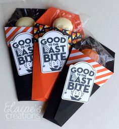 halloween treat bags with good to the last bite stickers