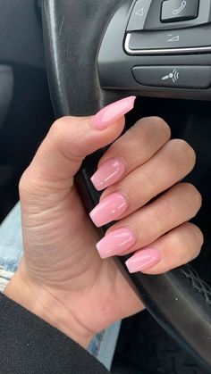 Acrylic Nails For Rush, First Kiss Nail Color, Dnd First Kiss Gel Polish, Dnd 449 First Kiss, Classy Summer Nails Simple Chic, Solid Color Nails For Pale Skin, Pretty Solid Nail Colors, Gel Pink Nails Acrylic, Sns Nails Black Women