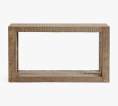 a wooden shelf with a white background