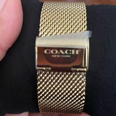 Stylish Beautiful And Elegant Coach Watch Luxury Gold Coach Watch Accessories, Gold Adjustable Watch Accessories, Coach Gold Watch As Gift, Coach Gold Watch As A Gift, Coach Gold Watch For Gift, Coach Watches With Round Dial For Gift, Coach Watches As Gifts, Luxury Coach Watch For Gift, Coach Watches Women