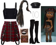 Sasha Inspired Outfits Bratz, Sasha Bratz Outfits Halloween, Sasha Outfits Bratz, Sasha Bratz Doll Halloween Costume, Bratz Doll Outfits Inspiration Sasha, Bratz Dolls Aesthetic Outfits Sasha, Sasha Bratz Halloween Costume, Sasha Bratz Costume, Bratz Inspired Outfits Sasha