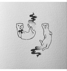 Halloween Line Tattoo, Matching Otter Tattoos, Matching Tattoos Animals, Matching Animal Tattoos, Halloween Matching Tattoos, Matching Halloween Tattoos, Ferret Drawing, Crisp Ink, Ferret Tattoo