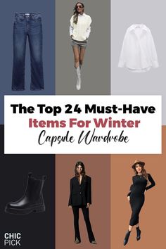 Items For Winter Capsule Wardrobe French Capsule Wardrobe, Perfect Capsule Wardrobe, Minimalist Winter, Fall Sweater Dress, Capsule Wardrobe Work