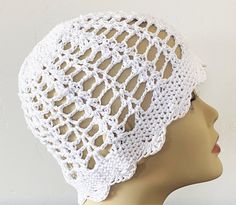 Flapper style cloche hat, White 1920s retro hat, Handmade white and silver cotton lacy wedding hat, Womens crochet boho beanie birthday gift by CaterinaCollections on Etsy Crochet Patterns Summer, Caps Ideas, Crochet Birthday, Boho Beanie, Art Deco Hats, Retro Crochet, Crochet Adult Hat, Retro Hat, African Hats