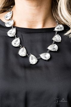 Mystique - 2019 Zi Collection - Paparazzi Paparazzi Jewelry Images, Paparazzi Accessories Jewelry, Paparazzi Accessories, White Necklace, White Rhinestone, Black Necklace, Paparazzi Jewelry, Brass Earrings, Rhinestone Necklace