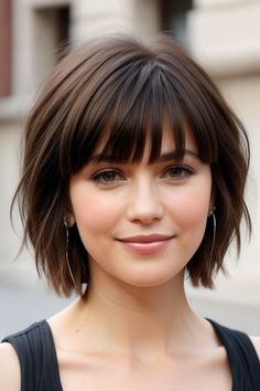 "French Bangs and 90s Short Bob for Round Faces: The Ultimate Guide"
Your ultimate guide to achieving the perfect French bangs and 90s short bob look for round face shapes.

"Effortless Beauty: 90s Short Bob and Wispy Bangs for Round Face Shapes"
Look effortlessly beautiful with a soft, retro 90s short bob paired with delicate wispy bangs.

90s Pixie Cuts with French Bangs: Hairstyles That Wow in 2024"
Turn heads in 2024 with a bold 90s pixie cut, made even more stunning with elegant French bang Short Forehead Bangs, Bob With Bangs Fine Hair, Bangs Hairstyles Ideas, Fine Hair Bangs, Bobbed Hairstyles With Fringe