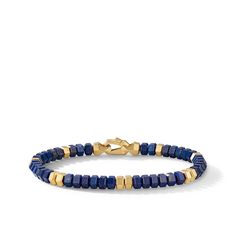 David Yurman Hex Bead Bracelet with Lapis and 18K Yellow Gold David Yurman, Bead Bracelet, Lapis Lazuli, Jewelry Accessories, Beaded Bracelets, Yellow Gold, Bracelet, Gemstones, Beads