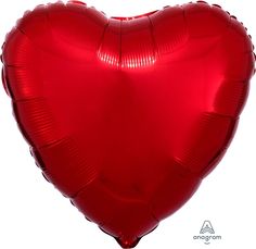 a red heart shaped balloon on a white background