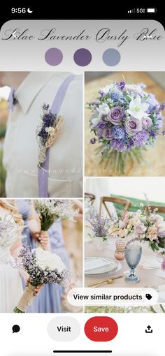 an iphone screen showing different images of wedding flowers