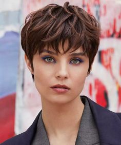 Short Hairstyle Women French, French Pixie Haircut, Haircut Styles For Women, Very Short Haircuts, Wavy Haircuts, Short Hair Haircuts