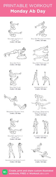 the printable workout poster shows how to do an exercise with your hands and feet