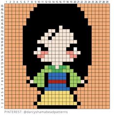 Perler Bead Patterns Disney Princess, Perler Bead Patterns Princess, Mulan Perler Beads, Mulan Cross Stitch