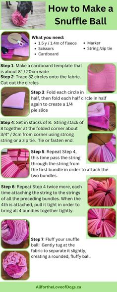 instructions for how to make a smufffle ball