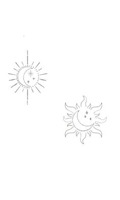 the sun and the moon are drawn on paper