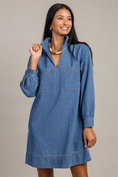 Gemma Denim Dress - New Arrivals - The Blue Door Boutique Blue Door, Boutique Clothing, Denim Dress, Cute Dresses, New Dress, New Arrivals, Boutique, Sandals, Dresses