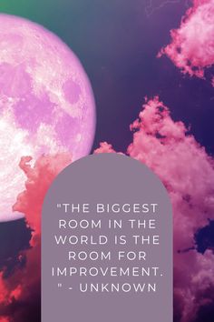 the biggest room in the world is the room for improvement unknown