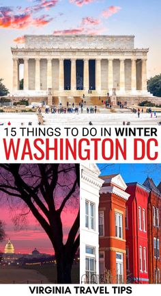 the washington dc skyline with text overlay that reads 15 things to do in winter