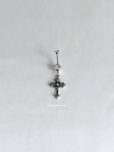 - 14g - 10mm bar - Water resistant - Surgical steel bar - CZ stainless steel charm - Will not rust or tarnish Skull Belly Button Piercing, Sterling Silver Belly Button Rings, Belly Piercing Ring Simple, Cross Belly Ring, Cute Piercing Jewelry, Emo Belly Button Piercing, Gothic Belly Button Piercing, Cross Belly Button Piercing, Goth Belly Button Piercing