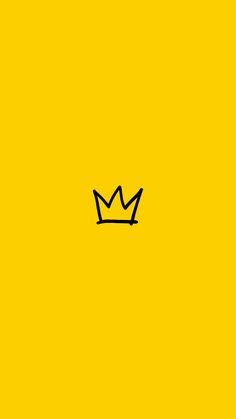 a black crown on a yellow background