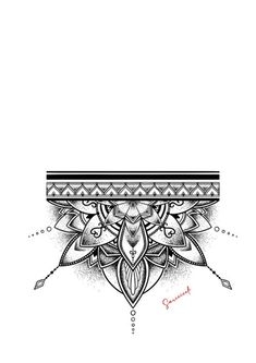 a drawing of an ornate design on a white background