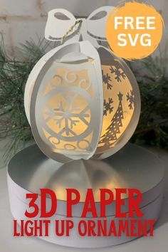 the 3d paper light up ornament is on display