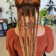 Dreads On Bottom Of Hair, Dreads Red Hair, Red Hair Dreadlocks, Under Dreads Hair, Dreads Decoration, Redhead Dreadlocks, Dreads Underneath Hair, Half Head Dreads