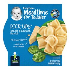 gerber meattime for toddler pick - ups ravioli with cheese and spinach