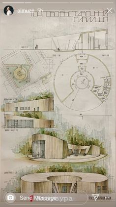 an architectural drawing of a house and its surroundings