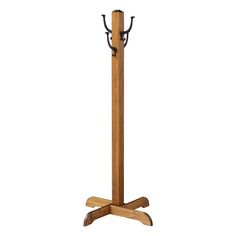 a coat rack with two coats on it and an umbrella stand attached to the top