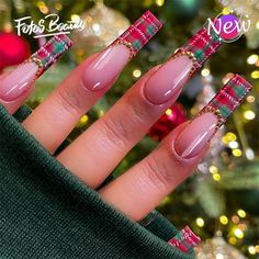 Click here to view more Fofosbeauty Press On Nails at lower price! Fofosbeauty--Festive Nail Art to Wear This Christmas! Press on nails 24 Pieces set 12 different sizes. Acrylic nails art accessories design 24 pcs set full nail design fake nail tips with free nail glue sticker sheet and mini nail file. These tools can help you wear fake nails better, and the operation is easy and convenient for everyone. Get into the holiday spirit with our exclusive Christmas-themed nail wraps! Perfect for addi Festive Nail Art, Color Nails, Nail Length, Festival Nails, Christmas Nail Designs, Nail Art Accessories, Christmas Nail Art, Nail Shapes, Rhinestone Nails