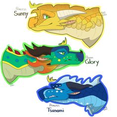 four different types of alligators with their names