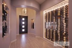 a wine cellar in the middle of a room