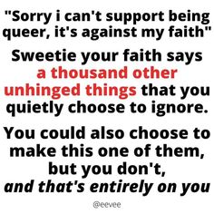 a quote that reads sorry i can't support being queen, it's against my faith