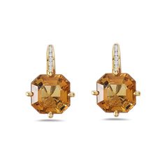 Charles Krypell Pastel Diamond Citrine Drop Earrings Citrine Drop Earrings, Main Colors, Primary Color, Color Orange, Citrine, Jewelry Accessories, Yellow Gold, Pastel, Drop Earrings