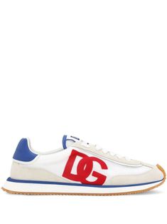 A535589926 DOLCE & GABBANA DG CUSHION LEATHER SNEAKERS Dolce Gabbana Sneakers, Sneakers Multicolor, Dolce E Gabbana, Boot Pumps, Footwear Design Women, Louis Vuitton Shoulder Bag, Designer Sneakers, Blue Suede, Red White Blue