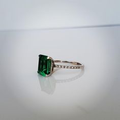 Emerald Engagement Ring Emerald and Diamond Ring May | Etsy