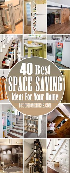 the top 10 best space saving ideas for your home in this postcard collage