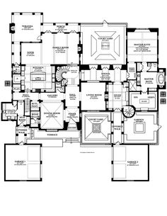 This mediterranean design floor plan is 7363 sq ft and has 5 bedrooms and 5 bathrooms.