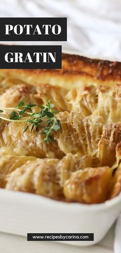 This deliciously Creamy Potato Gratin is the perfect side dish and ultimate comfort food. It’s great for a crowd, easily made ahead of time and straight into the oven from the fridge. Potato Gratin Easy, Cheesy Potato Gratin, Cheesy Potato Bake, Easy Baked Potato, Au Gratin Potato Recipes, Au Gratin Recipes, Potato Bake