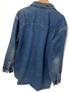 Unique rare vintage 90s denim Jean jacket with pockets and zippers size Adult L - Etsy 日本 Denim Blue Long Sleeve Grunge Outerwear, Retro Denim Jacket With Pockets, Retro Long Sleeve Denim Jacket With Pockets, Oversized 90s Long Sleeve Denim Jacket, 90s Oversized Long Sleeve Denim Jacket, Oversized 90s Denim Jacket With Long Sleeves, 90s Style Relaxed Fit Denim Jacket With Long Sleeves, 90s Denim Blue Fall Outerwear, Medium Wash Long Sleeve Grunge Outerwear