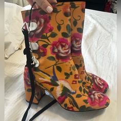 Never Worn Super Cute Floral Ankle Boots, Tanya Taylor, Frye Boots, Bootie Boots, Ankle Boots, Super Cute, Size 7, Women Shoes, Handbags